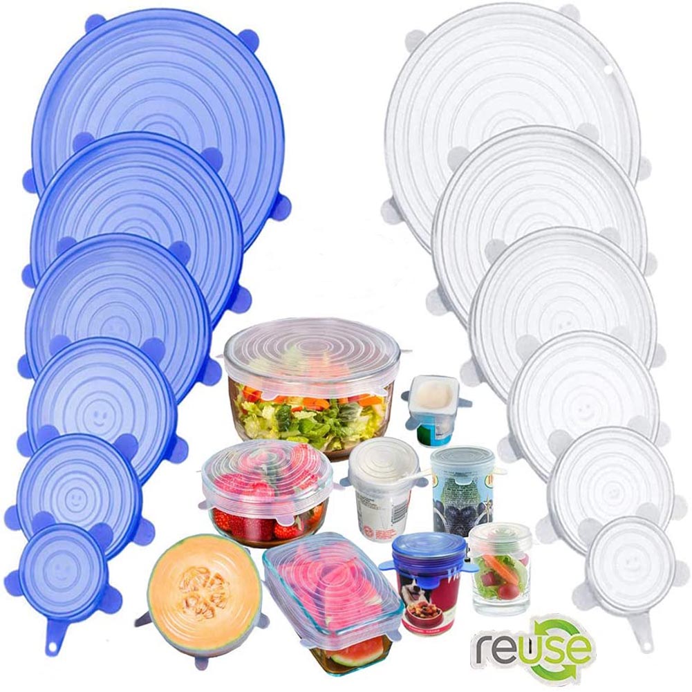 Silicone Covers For Food Storage 6PCS Stretchy Transparent Sealed